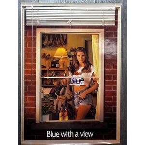 Vintage Original Labatt's Blue With a View Beer Beautiful Woman Poster Rare